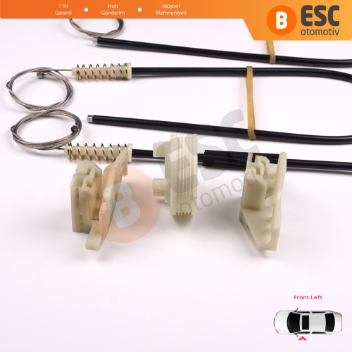 Peugeot 206 206+ 1998-2012 4/5 Kapı 9221E9 9221G0 İçin Elektrikli Ön Sol Kapı Cam Kriko Tamir Seti