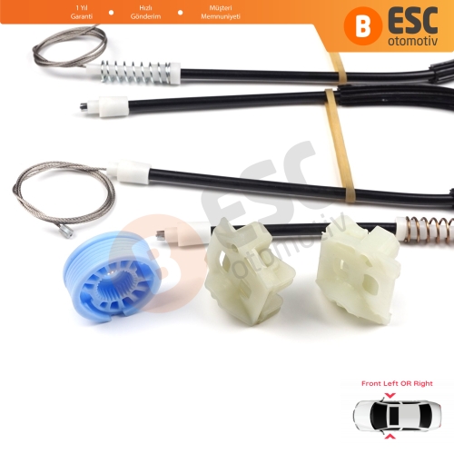 Seat Ibiza MK3 6L1 Cordoba MK2 6L2 2002-2008 4/5-Kapı 6L4837461 6L4837462 İçin Elektrikli Ön Sağ veya Sol Kapı Cam Kriko Tamir Seti