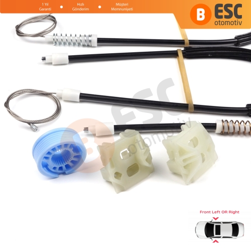 Seat Ibiza MK3 6L1 Cordoba MK2 6L2 2002-2008 4/5-Kapı 6L4837461 6L4837462 İçin Elektrikli Ön Sağ veya Sol Kapı Cam Kriko Tamir Seti