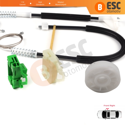 Seat Ibiza MK2 6K1 1993-2002 4/5 Kapı 6K4837402P İçin Ön Sağ Cam Kriko Tamir Seti