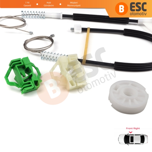 Seat Ibiza MK2 6K1 1993-2002 4/5 Kapı 6K4837402P İçin Ön Sağ Cam Kriko Tamir Seti