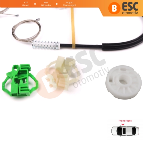 Seat Ibiza MK2 6K1 1993-2002 4/5 Kapı 6K4837402P İçin Ön Sağ Cam Kriko Tamir Seti