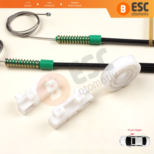 Peugeot 307 İçin Ön Sağ Kapı Cam Kriko Tamir Seti