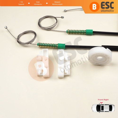 Peugeot 307 İçin Ön Sağ Kapı Cam Kriko Tamir Seti