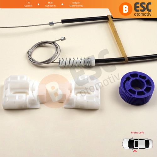 Audi A3 MK1 8L 8L1 1996-2003 4/5 Kapı 8L4837461 İçin Elektrikli Ön Sol Kapı Cam Kriko Tamir Seti