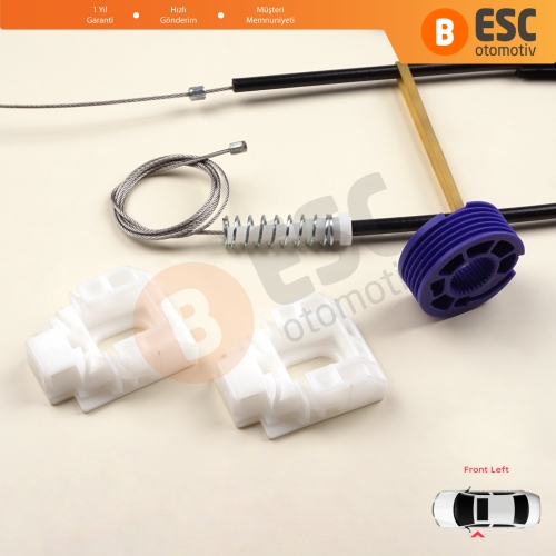 Audi A3 MK1 8L 8L1 1996-2003 4/5 Kapı 8L4837461 İçin Elektrikli Ön Sol Kapı Cam Kriko Tamir Seti