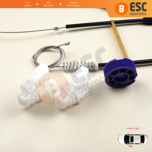 Audi A3 MK1 8L 8L1 1996-2003 4/5 Kapı 8L4837461 İçin Elektrikli Ön Sol Kapı Cam Kriko Tamir Seti