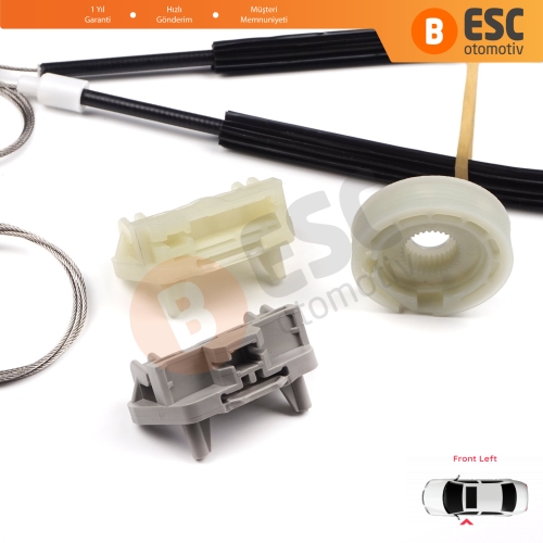 Ford Focus MK1 1998-2005 4/5 Kapı Hatchback Sedan Wagon 1331614 İçin Ön Sol Kapı Cam Kriko Tamir Seti