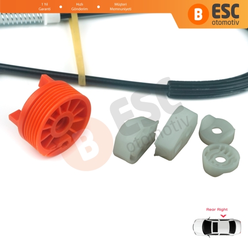 Peugeot 307 3B 2003-2009 2-Kapı Cabriolet Convertible 922497 İçin Elektrikli Arka Sağ Cam Kriko Tamir Seti