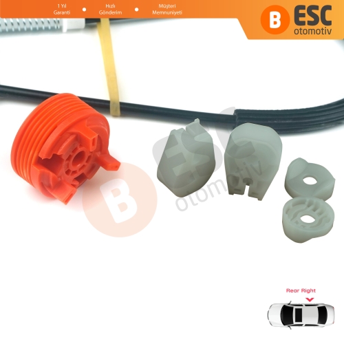 Peugeot 307 3B 2003-2009 2-Kapı Cabriolet Convertible 922497 İçin Elektrikli Arka Sağ Cam Kriko Tamir Seti