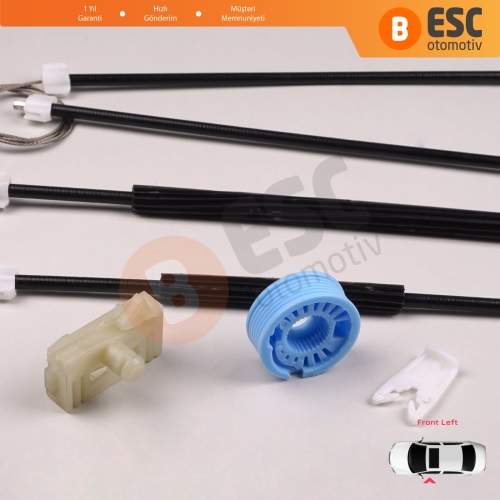 Peugeot 307 3B 2003-2009 2-Kapı Cabriolet Convertible 9221W0 İçin Elektrikli Ön Sol Cam Kriko Tamir Seti