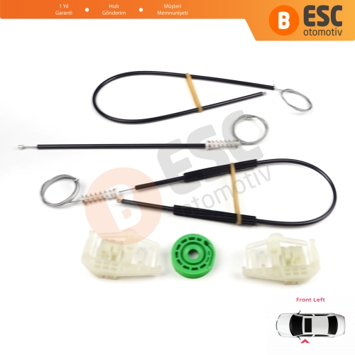 BMW 3 Serisi E46 Compact 2001-2005 2/3 Kapı 51338251351 İçin Elektrikli Sol Cam Kriko Tamir Seti