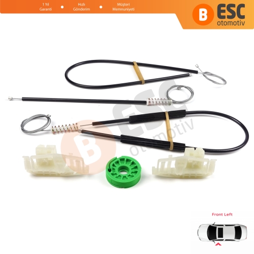 BMW 3 Serisi E46 Compact 2001-2005 2/3 Kapı 51338251351 İçin Elektrikli Sol Cam Kriko Tamir Seti