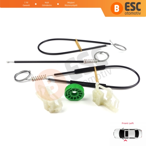 BMW 3 Serisi E46 Compact 2001-2005 2/3 Kapı 51338251351 İçin Elektrikli Sol Cam Kriko Tamir Seti