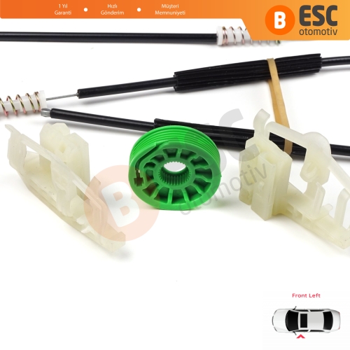 BMW 3 Serisi E46 Compact 2001-2005 2/3 Kapı 51338251351 İçin Elektrikli Sol Cam Kriko Tamir Seti