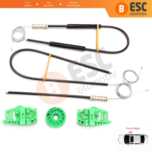 BMW 3 Serisi E46 Compact 2001-2005 2/3 Kapı 51338251352 İçin Elektrikli Sağ Cam Kriko Tamir Seti
