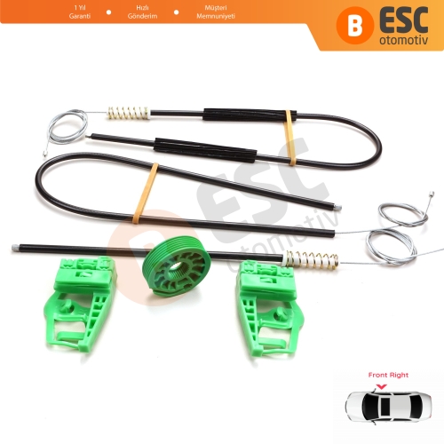 BMW 3 Serisi E46 Compact 2001-2005 2/3 Kapı 51338251352 İçin Elektrikli Sağ Cam Kriko Tamir Seti