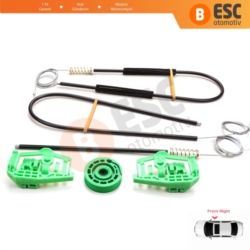 BMW 3 Serisi E46 Compact 2001-2005 2/3 Kapı 51338251352 İçin Elektrikli Sağ Cam Kriko Tamir Seti