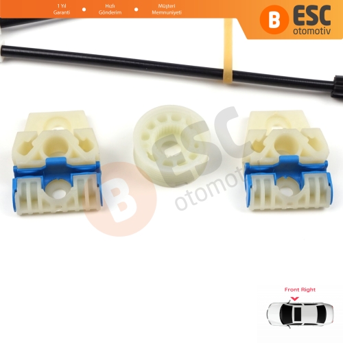 VW Golf MK5 A5 1K 1K1 2003-2009 3 Kapı Hatchback Coupe 1K3837462 İçin Elektrikli Sağ Cam Kriko Tamir Seti