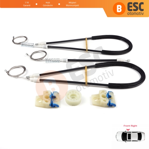 VW Golf MK5 A5 1K 1K1 2003-2009 3 Kapı Hatchback Coupe 1K3837462 İçin Elektrikli Sağ Cam Kriko Tamir Seti