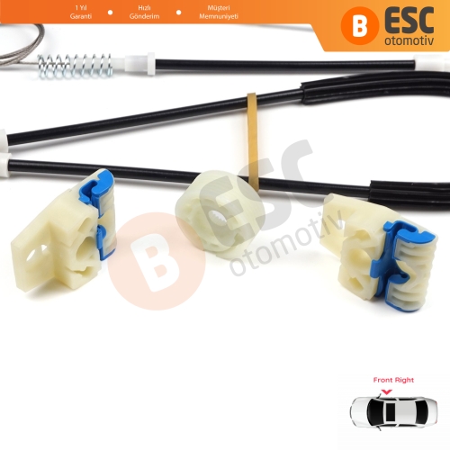 VW Golf MK5 A5 1K 1K1 2003-2009 3 Kapı Hatchback Coupe 1K3837462 İçin Elektrikli Sağ Cam Kriko Tamir Seti