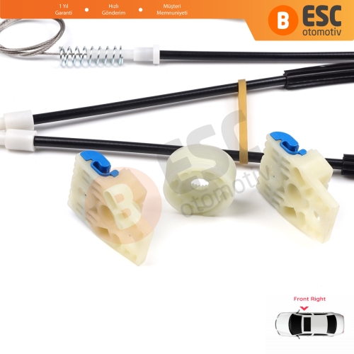 VW Golf MK5 A5 1K 1K1 2003-2009 3 Kapı Hatchback Coupe 1K3837462 İçin Elektrikli Sağ Cam Kriko Tamir Seti