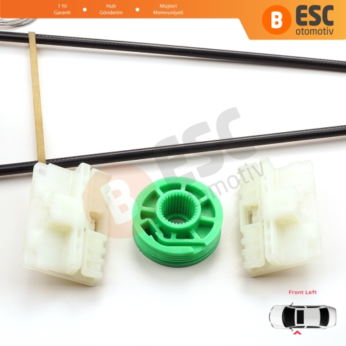 Audi A3 S3 MK1 8L1 1996-2003 2/3 Kapı Hatchback Coupe 8L3837461 İçin Sol Kapı Cam Kriko Tamir Seti