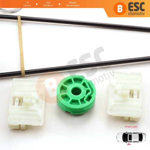 Audi A3 S3 MK1 8L1 1996-2003 2/3 Kapı Hatchback Coupe 8L3837461 İçin Sol Kapı Cam Kriko Tamir Seti