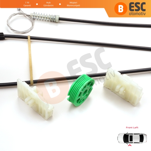 Audi A3 S3 MK1 8L1 1996-2003 2/3 Kapı Hatchback Coupe 8L3837461 İçin Sol Kapı Cam Kriko Tamir Seti