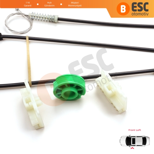 Audi A3 S3 MK1 8L1 1996-2003 2/3 Kapı Hatchback Coupe 8L3837461 İçin Sol Kapı Cam Kriko Tamir Seti