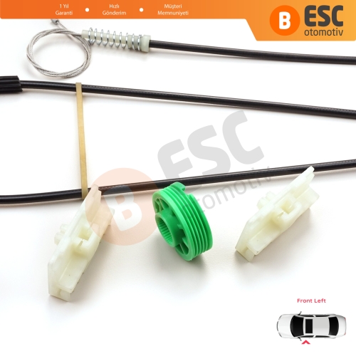 Audi A3 S3 MK1 8L1 1996-2003 2/3 Kapı Hatchback Coupe 8L3837461 İçin Sol Kapı Cam Kriko Tamir Seti