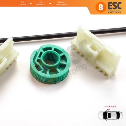 Audi A3 S3 MK1 8L1 1996-2003 2/3 Kapı Hatchback Coupe 8L3837462 İçin Sağ Kapı Cam Kriko Tamir Seti