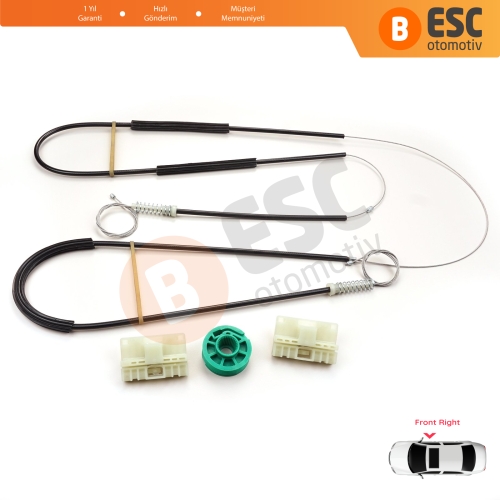 Audi A3 S3 MK1 8L1 1996-2003 2/3 Kapı Hatchback Coupe 8L3837462 İçin Sağ Kapı Cam Kriko Tamir Seti