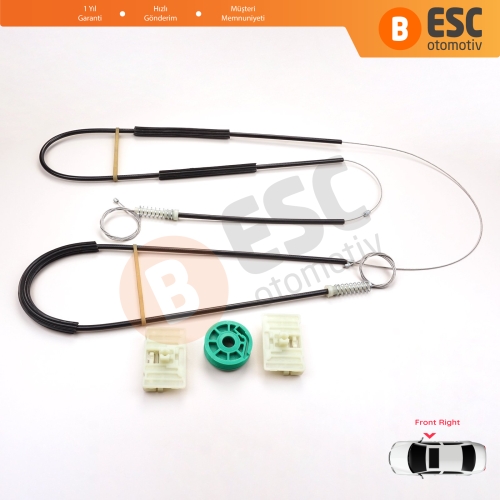 Audi A3 S3 MK1 8L1 1996-2003 2/3 Kapı Hatchback Coupe 8L3837462 İçin Sağ Kapı Cam Kriko Tamir Seti