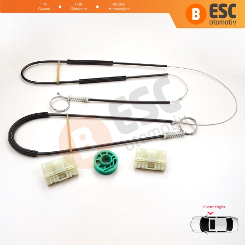 Audi A3 S3 MK1 8L1 1996-2003 2/3 Kapı Hatchback Coupe 8L3837462 İçin Sağ Kapı Cam Kriko Tamir Seti