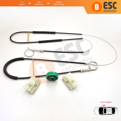 Audi A3 S3 MK1 8L1 1996-2003 2/3 Kapı Hatchback Coupe 8L3837462 İçin Sağ Kapı Cam Kriko Tamir Seti