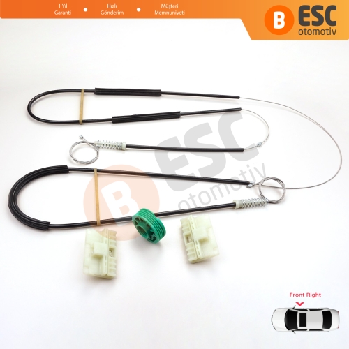 Audi A3 S3 MK1 8L1 1996-2003 2/3 Kapı Hatchback Coupe 8L3837462 İçin Sağ Kapı Cam Kriko Tamir Seti