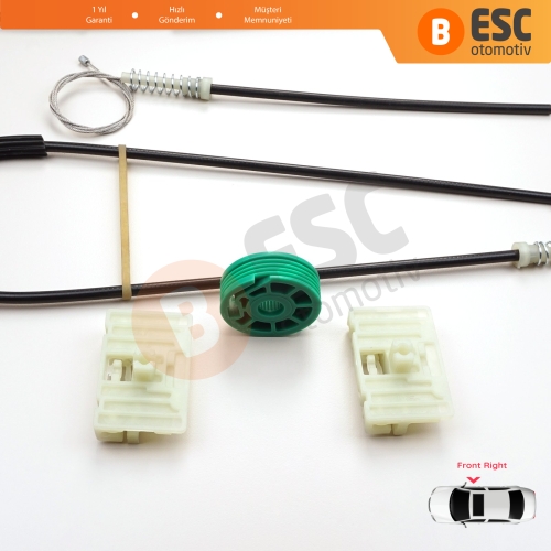 Audi A3 S3 MK1 8L1 1996-2003 2/3 Kapı Hatchback Coupe 8L3837462 İçin Sağ Kapı Cam Kriko Tamir Seti