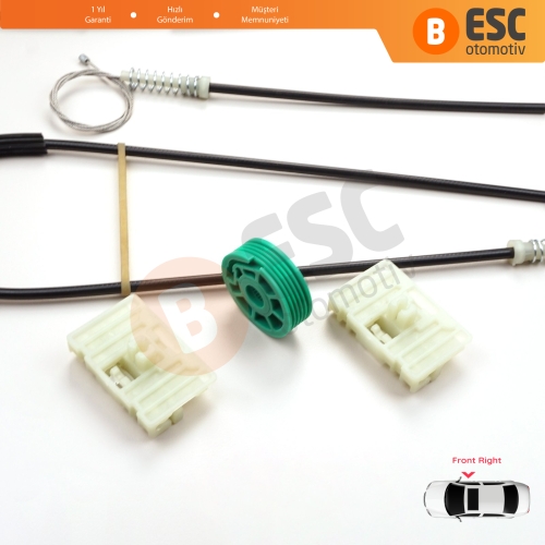 Audi A3 S3 MK1 8L1 1996-2003 2/3 Kapı Hatchback Coupe 8L3837462 İçin Sağ Kapı Cam Kriko Tamir Seti