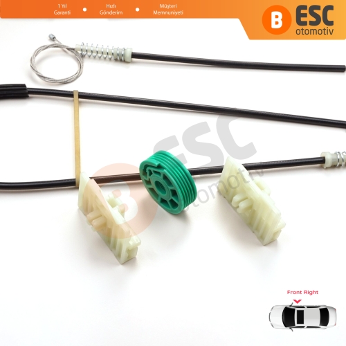 Audi A3 S3 MK1 8L1 1996-2003 2/3 Kapı Hatchback Coupe 8L3837462 İçin Sağ Kapı Cam Kriko Tamir Seti