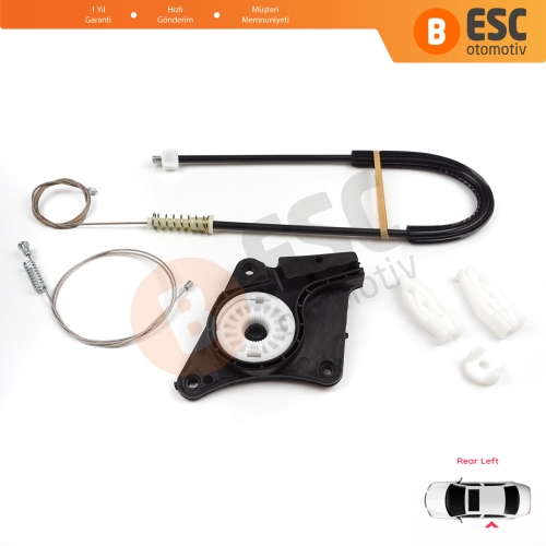 VW New Beetle 1Y7 2-Kapı Cabriolet Convertible CC 2003-2010 1Y0898291 İçin Elektrikli Arka Sol Cam Kriko Tamir Seti