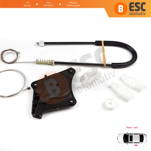 VW New Beetle 1Y7 2-Kapı Cabriolet Convertible CC 2003-2010 1Y0898291 İçin Elektrikli Arka Sol Cam Kriko Tamir Seti