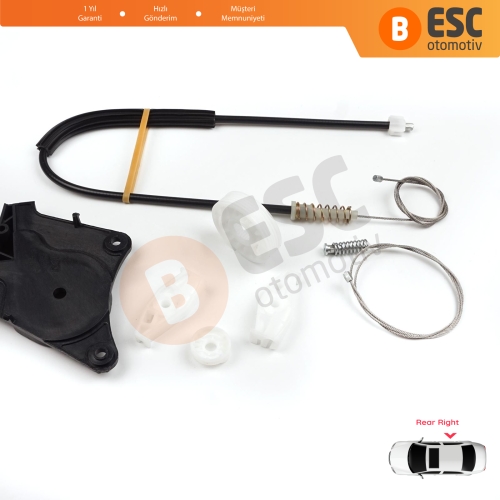 VW New Beetle 1Y7 2-Kapı Cabriolet Convertible CC 2003-2010 1Y0898292 İçin Elektrikli Arka Sağ Cam Kriko Tamir Seti