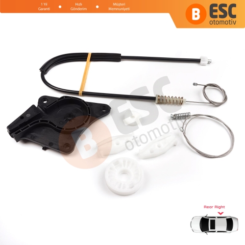 VW New Beetle 1Y7 2-Kapı Cabriolet Convertible CC 2003-2010 1Y0898292 İçin Elektrikli Arka Sağ Cam Kriko Tamir Seti