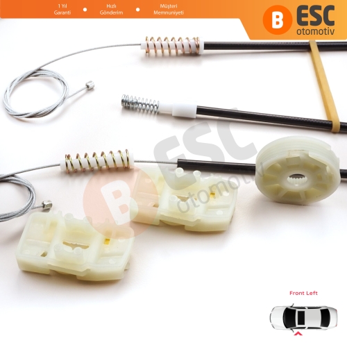 Land Rover Freelander MK1 L314 LN 1997-2006 3/5 Kapı LR006372 İçin Elektrikli Ön Sol Kapı Cam Kriko Tamir Seti Ekstra Dayanıklı Klipsler