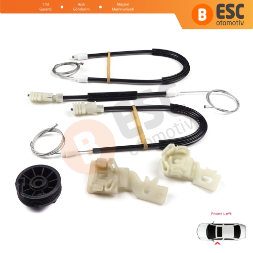 Nissan Primera P12 WP12 2001-2008 4/5 Kapı 80771AV601 İçin Elektrikli Ön Sol Cam Kriko Tamir Seti
