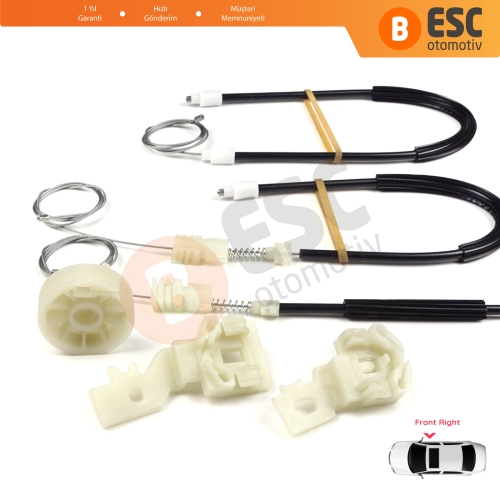 Nissan Primera P12 WP12 2001-2008 4/5 Kapı 80770AV601 İçin Elektrikli Ön Sağ Cam Kriko Tamir Seti