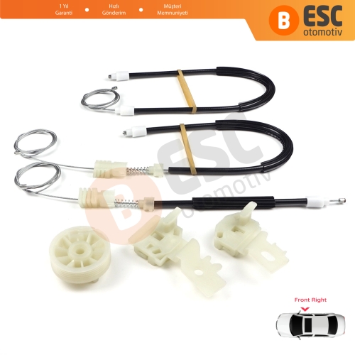 Nissan Primera P12 WP12 2001-2008 4/5 Kapı 80770AV601 İçin Elektrikli Ön Sağ Cam Kriko Tamir Seti