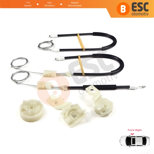 Nissan Primera P12 WP12 2001-2008 4/5 Kapı 80770AV601 İçin Elektrikli Ön Sağ Cam Kriko Tamir Seti