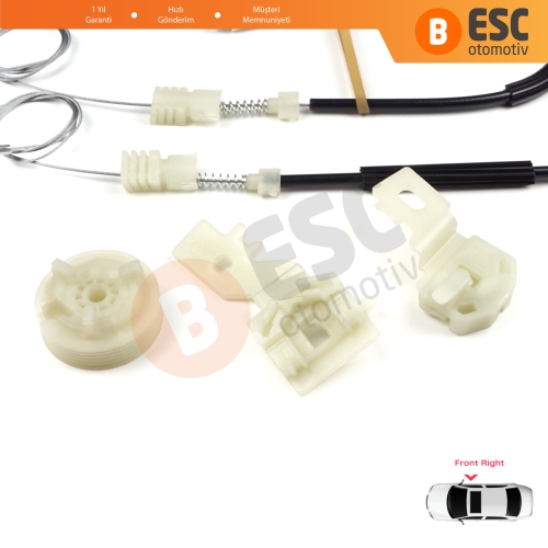 Nissan Primera P12 WP12 2001-2008 4/5 Kapı 80770AV601 İçin Elektrikli Ön Sağ Cam Kriko Tamir Seti